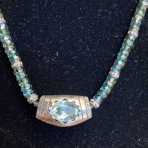 Brighton Clarita silver and blue topaz and‎ Swarovski Crystals Necklace